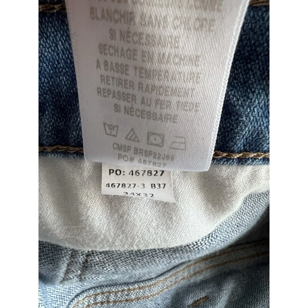 Blue Ranchwear Jeans‎ Mens 34x32 Blue Straight Denim Pants Cowboy Med Wash 32x31